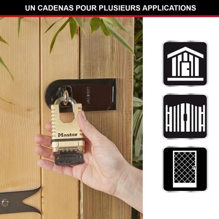 MASTER LOCK Candado de latón macizo de alta seguridad [Grillete protegido] [una combinación] M1177EURD 1