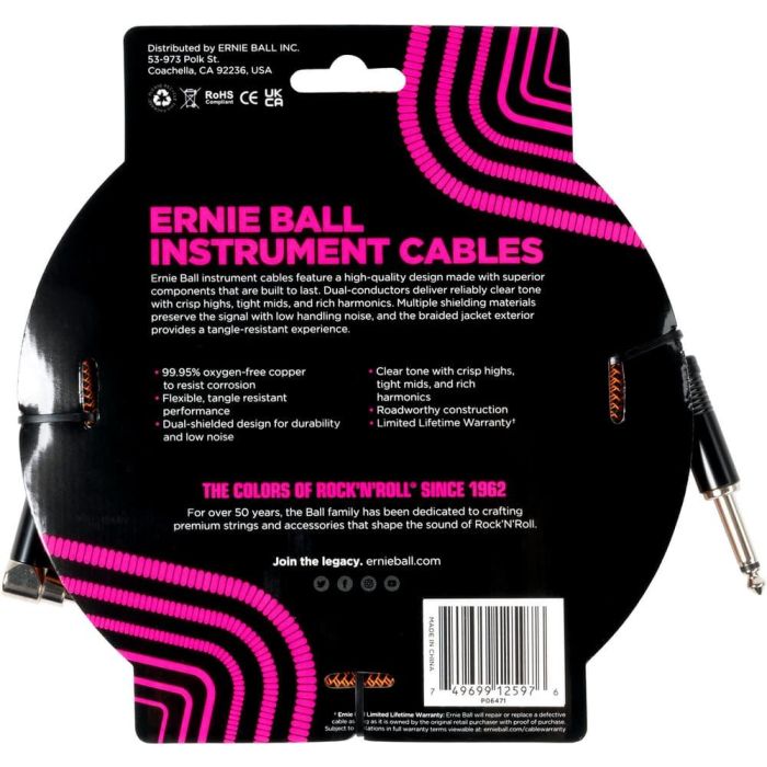Cable Eb Instrumento Trenzado Jack-Jack Sa 5,5 M - Naranja / Negro 1 Cable Eb Instrumento Trenzado Jack-Jack Sa 5,5 M - Naranja / Negro 1