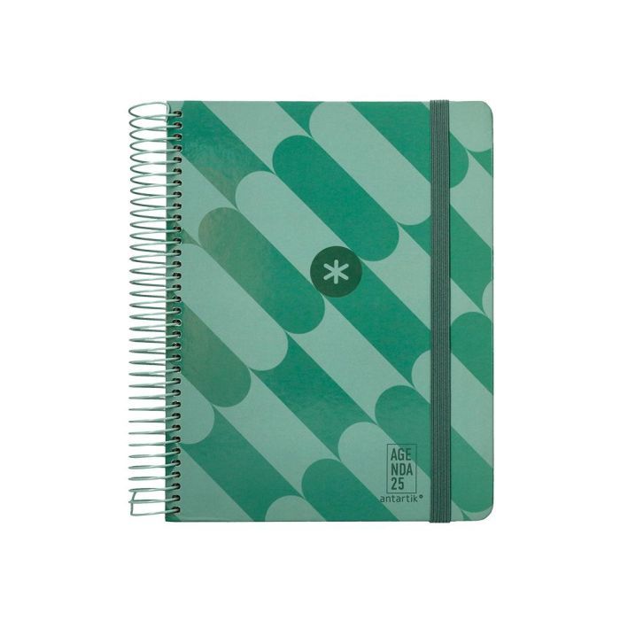 Agenda Espiral Antartik Pattern A5+ 2025 Dia Pagina Color Verde Papel 80 gr 2