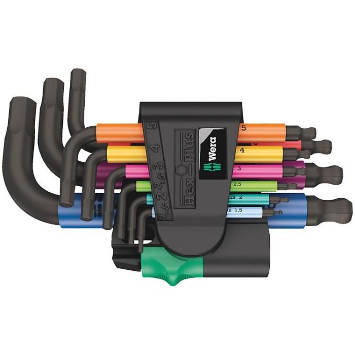 Wera 05133164001 Juego de Llaves Allen Hex-Plus Multicolour 9 Piezas Métricas 1.5-10 mm