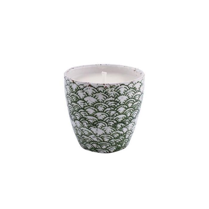 Vela Tiesto Escama Verde Squam58 Citronela 15,5X15 Vela Tiesto Escama Verde Squam58 Citronela 15,5X15