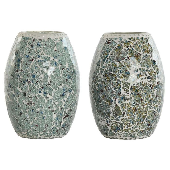 DKD Home Decor Lámpara de Sobremesa Indio Craquelado de Cristal Verde Menta Azul Celeste E14 25W 14x14x19 cm Pack 2 Unidades 0 DKD Home Decor Lámpara de Sobremesa Indio Craquelado de Cristal Verde Menta Azul Celeste E14 25W 14x14x19 cm Pack 2 Unidades 0