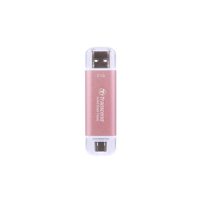 TRANSCEND ESD310P 2TB External SSD USB 10Gbps Type C/A Pink 0 TRANSCEND ESD310P 2TB External SSD USB 10Gbps Type C/A Pink 0