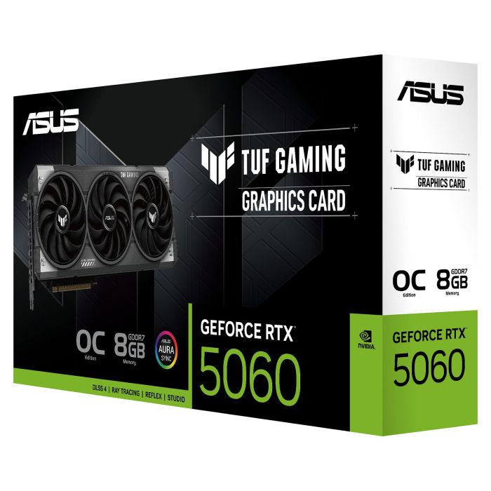 ASUS TUF-RTX5060-O8G-GAMING Tarjeta Gráfica GeForce RTX 5060 OC 8GB GDDR7 3 Ventiladores 2