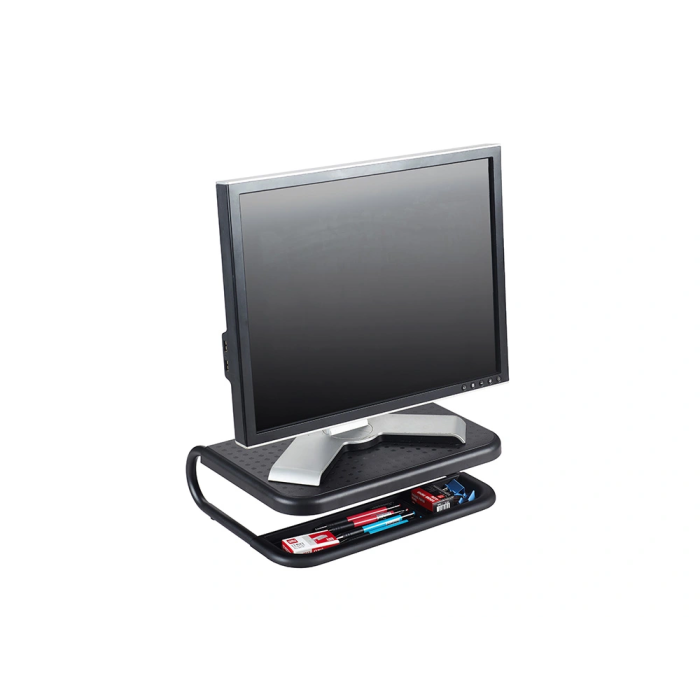 Q-connect Soporte para Portátil y Monitor con Bandeja Organizadora, Negro, 380x295x110 mm 2