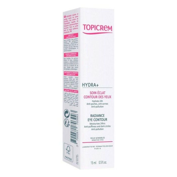 Topicrem HYDRA + radiance eye contour 15 ml Gel Crema Anti Ojeras Bolsas Hidratación para Mujer 2