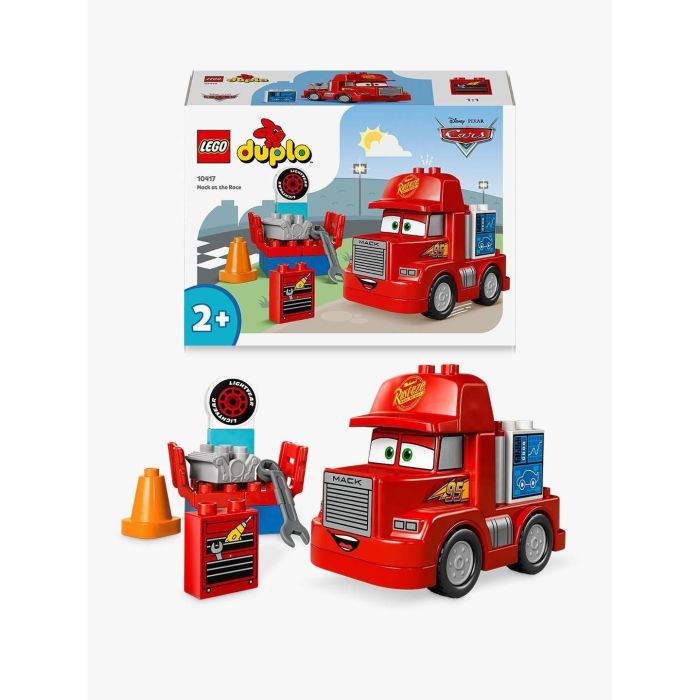 LEGO 10417 Duplo Disney Pixar Cars Mack El Transportista y Rayo McQueen Set de Construcción Parada en Boxes Juguete +2 años 13