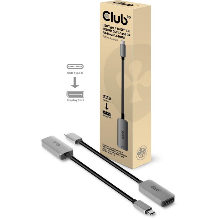 Club3D CAC-1588 Adaptador USB 3.2 Tipo C a DisplayPort 1.4 8K60Hz HDR Activo St/Bu 1 Club3D CAC-1588 Adaptador USB 3.2 Tipo C a DisplayPort 1.4 8K60Hz HDR Activo St/Bu 1