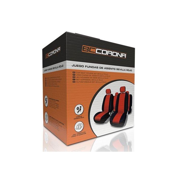 Sevilla Juego Fundas Sevilla Rojo Cs12 FUK10411 para Asientos de Coche Universales 1 Sevilla Juego Fundas Sevilla Rojo Cs12 FUK10411 para Asientos de Coche Universales 1