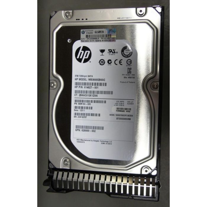 Hewlett Packard Enterprise 3TB SATA, 7200RPM, 3.5" 1 Hewlett Packard Enterprise 3TB SATA, 7200RPM, 3.5" 1