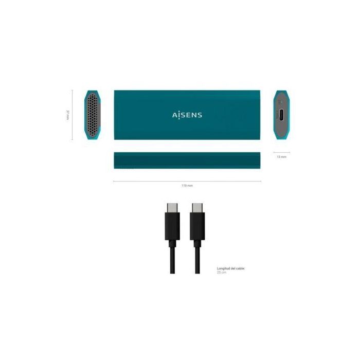 AISENS CAJA EXTERNA M.2 (NGFF) ASM2-019BLU SATA/NVME A USB3.1 GEN2, AZUL 2 AISENS CAJA EXTERNA M.2 (NGFF) ASM2-019BLU SATA/NVME A USB3.1 GEN2, AZUL 2