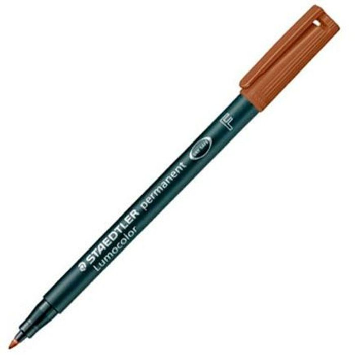 Rotulador Permanente Staedtler 318 Lumocolor (F) Marron (Set de 10) 1
