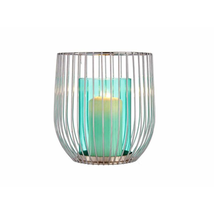 Giftdecor Base Vela Cristal Jaula Metal Plata 15x17x15 cm (Set de 8) 3