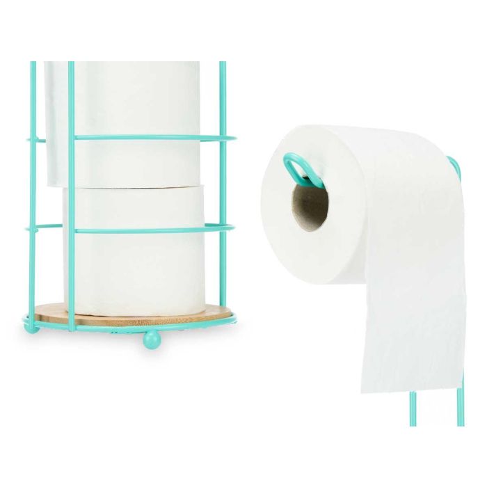 Portarrollo Metal Bambu Deposito Menta Berilo 16X63CM (4 Unidades) 2 Portarrollo Metal Bambu Deposito Menta Berilo 16X63CM (4 Unidades) 2