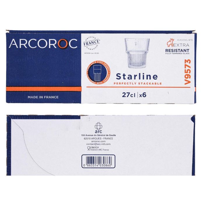 Caja 6 Vasos Bajos Tensionados Starline Arcoroc 27 cL 5