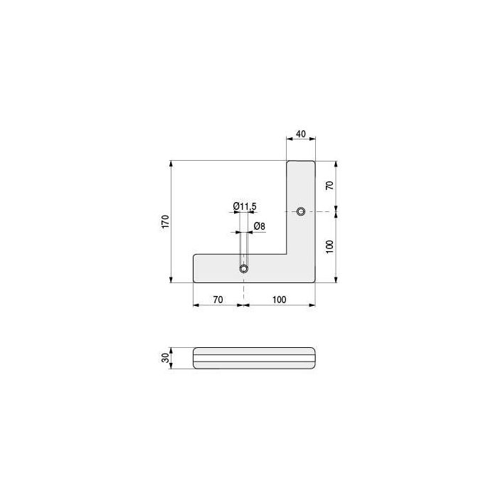 Q&Q QUINA Pata de Plástico Cuadrada Marrón para Sofá y Otros Muebles de Hogar. Medidas: 170x170 mm, Altura 30 mm. 1