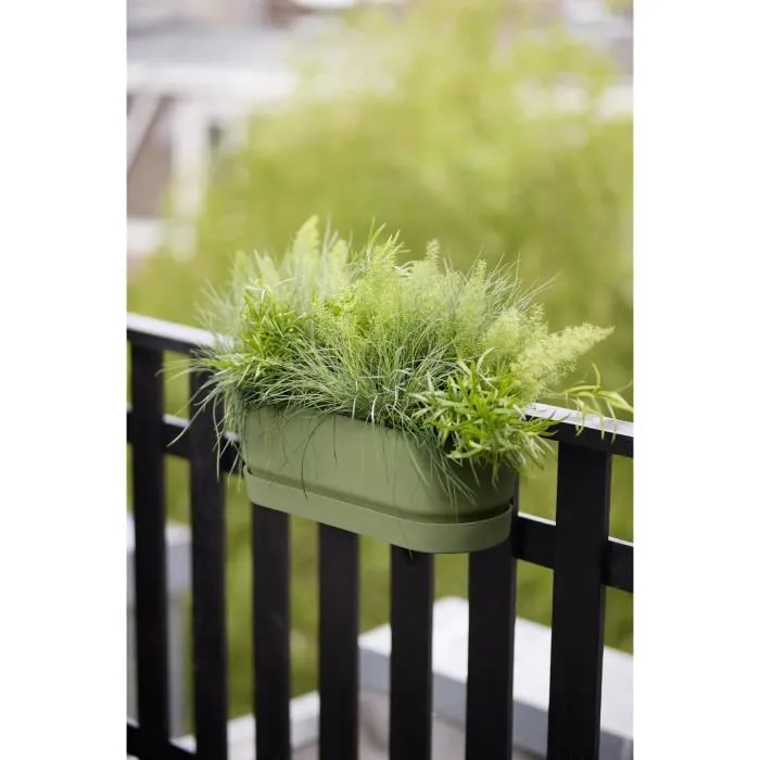 Elho Greenville Easy Balcony 52 Jardinera Verde Hoja Balcón L 21,2 x W 52 x H 19,4 cm 1