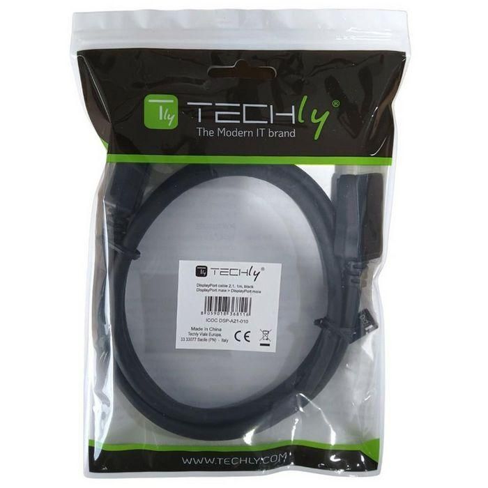 Techly DisplayPort 2.1 Audio/Video Cable M/M 4K 1m Black 1