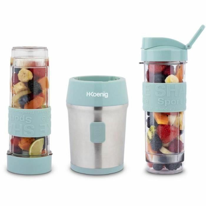 Hkoenig SMOO16 Mini Batidora Portátil, 300W, 570ml, Azul Pastel, 2 Botellas Incluidas 2 Hkoenig SMOO16 Mini Batidora Portátil, 300W, 570ml, Azul Pastel, 2 Botellas Incluidas 2