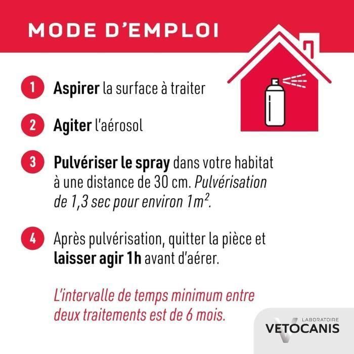 Vetocanis Spray Antipulgas y Antiacaros para Hogar 500ml - Elimina Pulgas, Garrapatas, Mosquitos Gatos y Perros Hasta 6 Meses 3