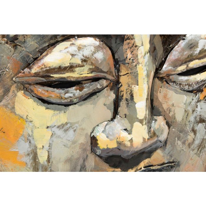 DKD Home Decor Cuadro Oriental Buda de Madera Metal Multicolor 80x7x80 cm 1