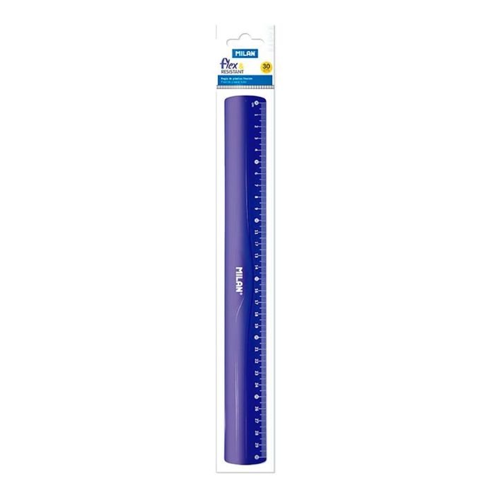 Milán Regla Flex & Resistant azul 30 cm PVC flexible y resistente