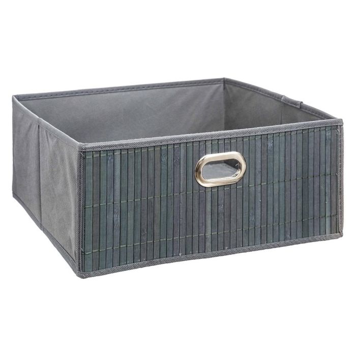 Cesta para mueble de almacenaje bambú gris 31x31x13.5 cm Cesta para mueble de almacenaje bambú gris 31x31x13.5 cm