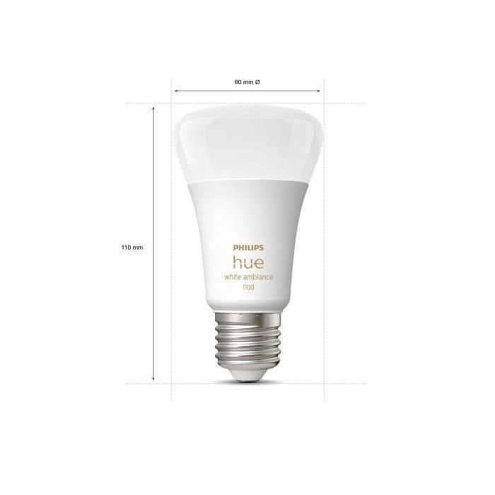 LED de arranque del kit LED conectado Philips Hue White - 10.5W - Lote 2 E27 - Control remoto de Hue 5