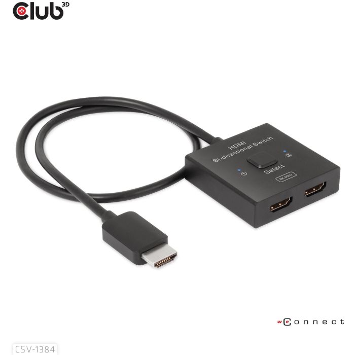 Club3D HDMI Switch Bidireccional 2 en 1 8K60Hz / 4K120Hz UHD