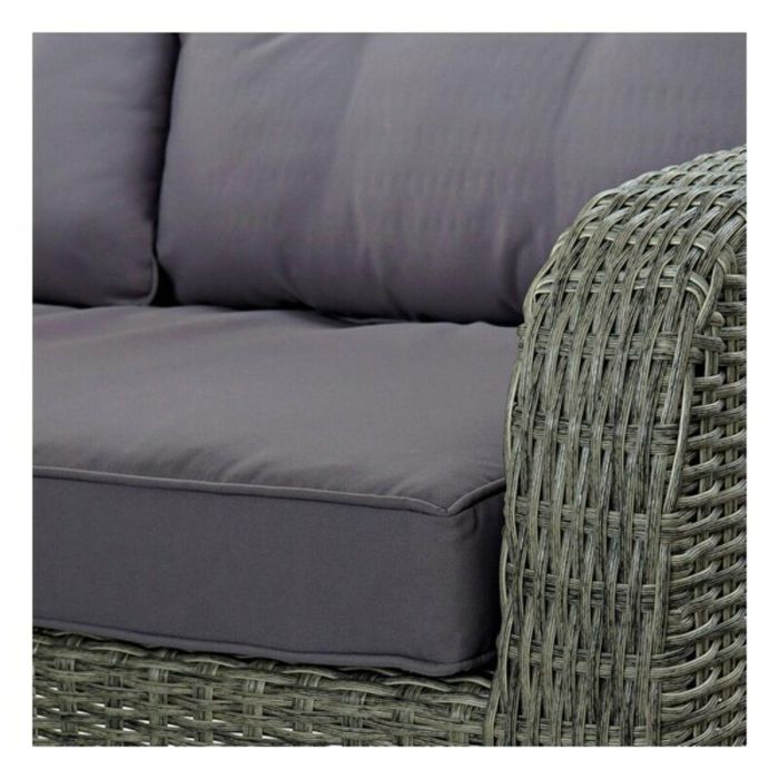 DKD Home Decor Sofá de Jardín y Terraza Gris 204x267x90 cm Set 4 Piezas Desmontable con Cojines Ratán Sintético 3 DKD Home Decor Sofá de Jardín y Terraza Gris 204x267x90 cm Set 4 Piezas Desmontable con Cojines Ratán Sintético 3