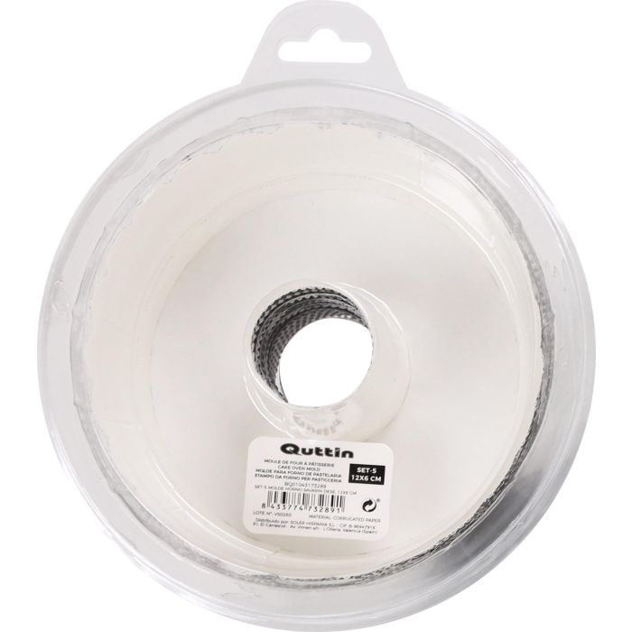 Quttin Set de 5 Moldes para Horno Savarin, Diseño 12x6, 16x19x11 cm (12 Unidades) 1