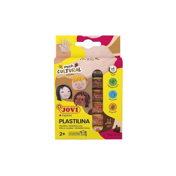 Plastilina Jovi 90 Colores Multicultural Barra 15 Gr. Estuche De 6