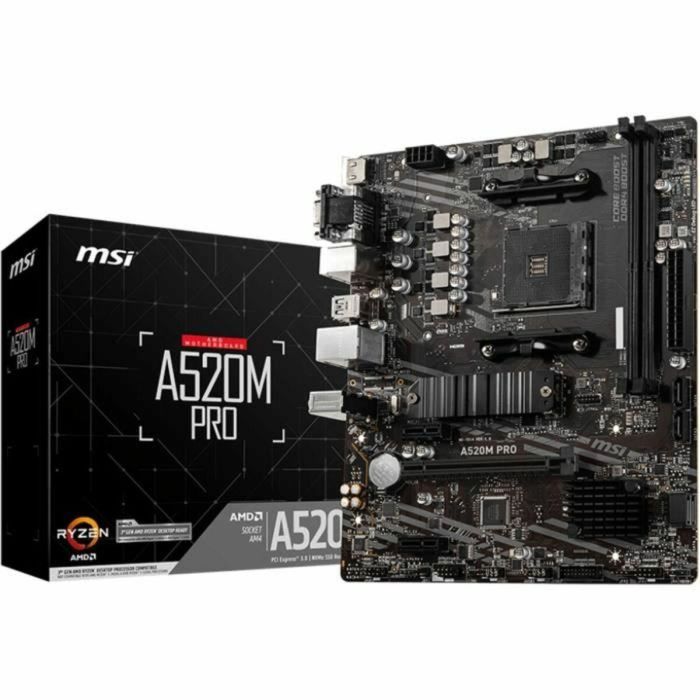 MSI A520M PRO Placa Base micro ATX para AMD Zócalo AM4 Ryzen 3000 con Chipset A520, DDR4, M.2 y Gigabit Ethernet 6