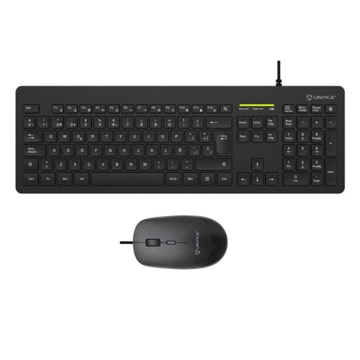 Unykach Teclado y Ratón Mk211 Pro - Kit USB, Teclado QWERTY Español Completo, Ratón Óptico 2400 DPI, para Oficina Unykach Teclado y Ratón Mk211 Pro - Kit USB, Teclado QWERTY Español Completo, Ratón Óptico 2400 DPI, para Oficina