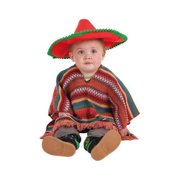 Creaciones Llopis Disfraz Bebé Mexicano Talla 0-12 Meses con Poncho y Sombrero 1 Creaciones Llopis Disfraz Bebé Mexicano Talla 0-12 Meses con Poncho y Sombrero 1