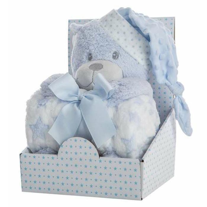 Peluche oso azul 28 cm con manta coralina 100x75 cm en caja - modelos surtidos Peluche oso azul 28 cm con manta coralina 100x75 cm en caja - modelos surtidos