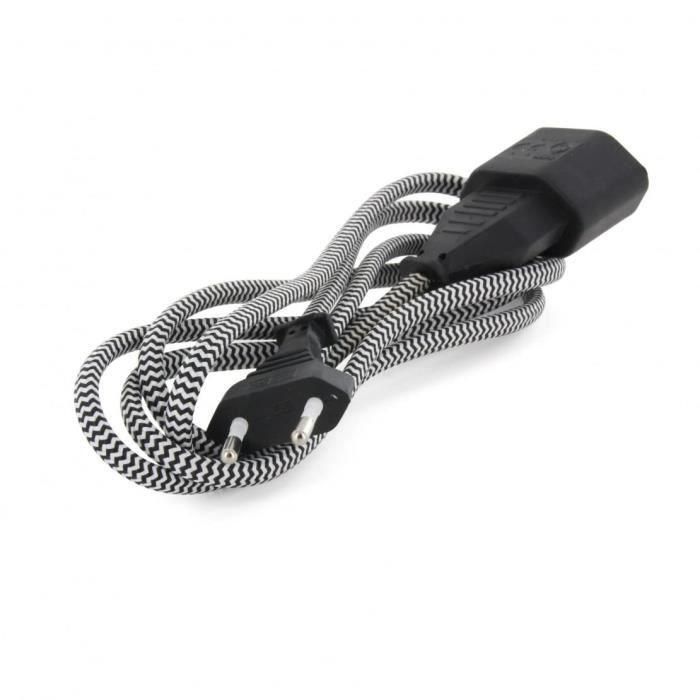 Chacon CHA5411478661115 Extensión Eléctrica de Cable Textil 6 Amperios 1.5 Metros Negro/Blanco Chacon CHA5411478661115 Extensión Eléctrica de Cable Textil 6 Amperios 1.5 Metros Negro/Blanco