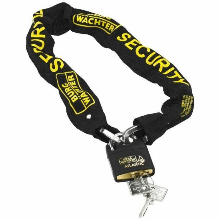 Burg Wachter SKM 6/60/NI40 Cadena Antirrobo con Candado Marino de Acero Inoxidable, 60 cm, 6mm Acero Endurecido 1