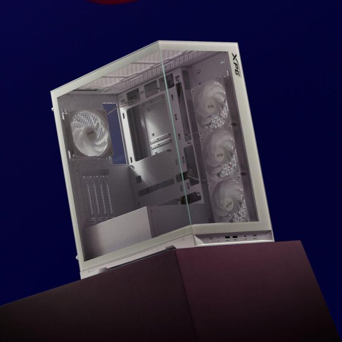 XPG Invader X BTF Torre PC Midi Blanca ATX Conector Inverso Compatible Micro-ATX Mini-ITX Ventana Vidrio Templado 4 Ventiladores Flujo Aire 2