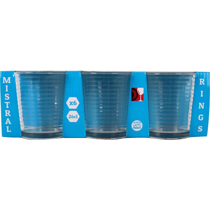 Set de 6 Vasos Mistral Rings 260 ml - Inde (12 Cajas) 1 Set de 6 Vasos Mistral Rings 260 ml - Inde (12 Cajas) 1