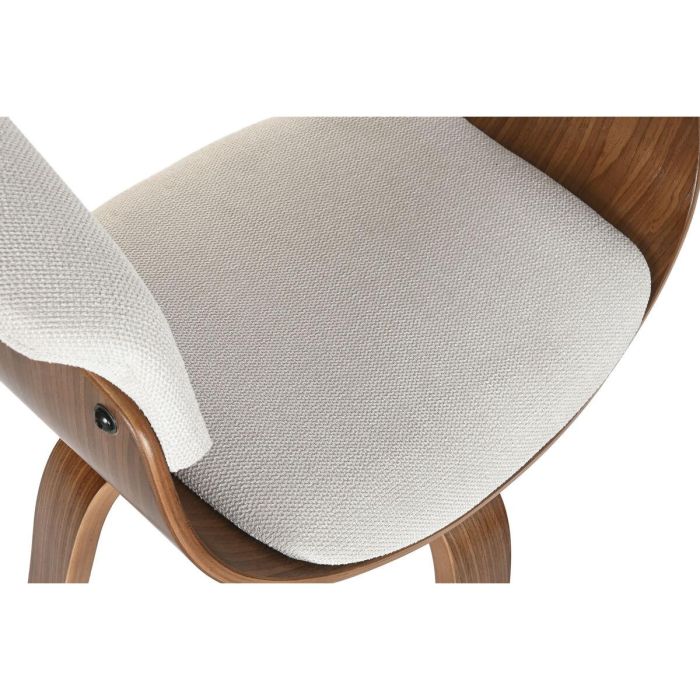 DKD Home Decor Silla Moderna Giratoria Beige Marrón 46 x 78 x 61 cm Poliéster Nogal 1 DKD Home Decor Silla Moderna Giratoria Beige Marrón 46 x 78 x 61 cm Poliéster Nogal 1