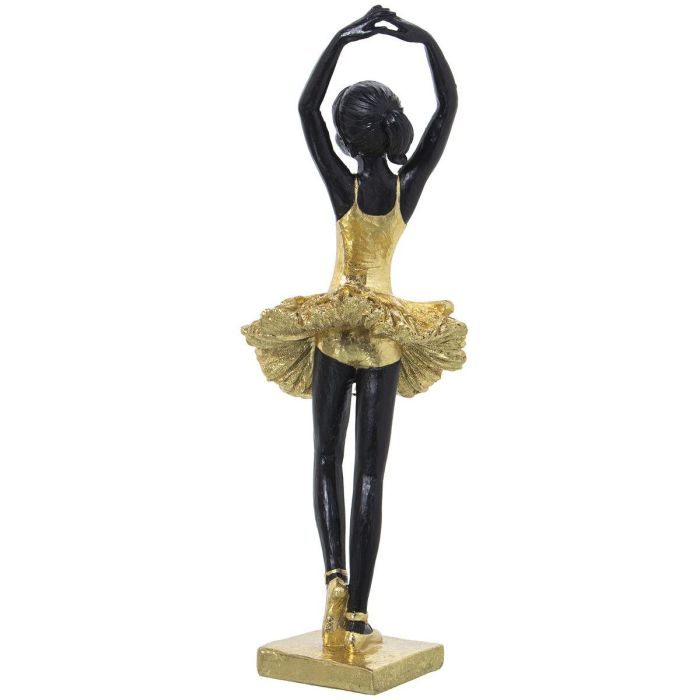 Figura Decorativa Alexandra House Living Negro Dorado Acrílico Plástico Melamina Bailarina 10 x 9 x 30 cm 3