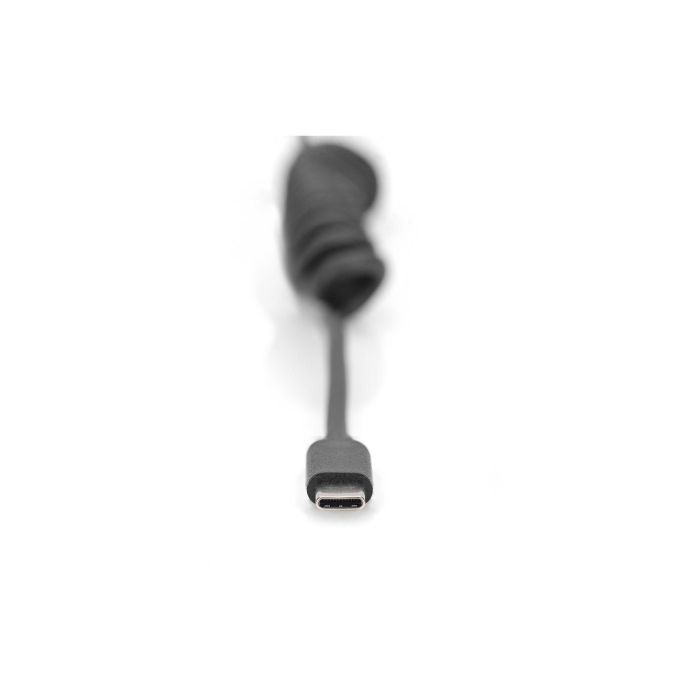 DIGITUS Ladekabel USB-C->USB-C Spiralkabel 1m schwarz 3