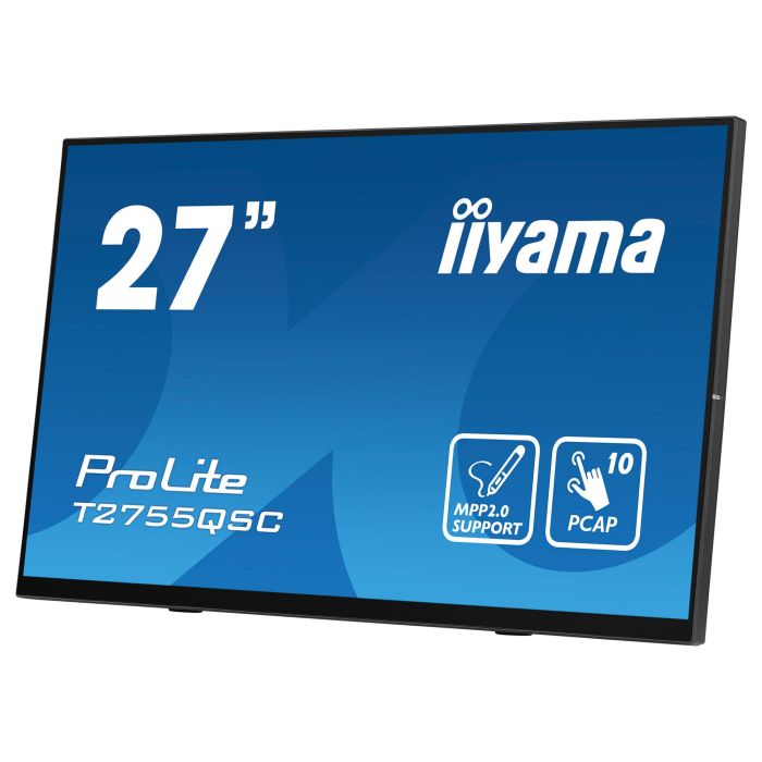 iiyama T2755QSC-B1 Monitor Táctil 27" QHD/2K IPS, 2560x1440, 75Hz, 5ms, USB-C, HDMI, DisplayPort, Altavoces, Negro