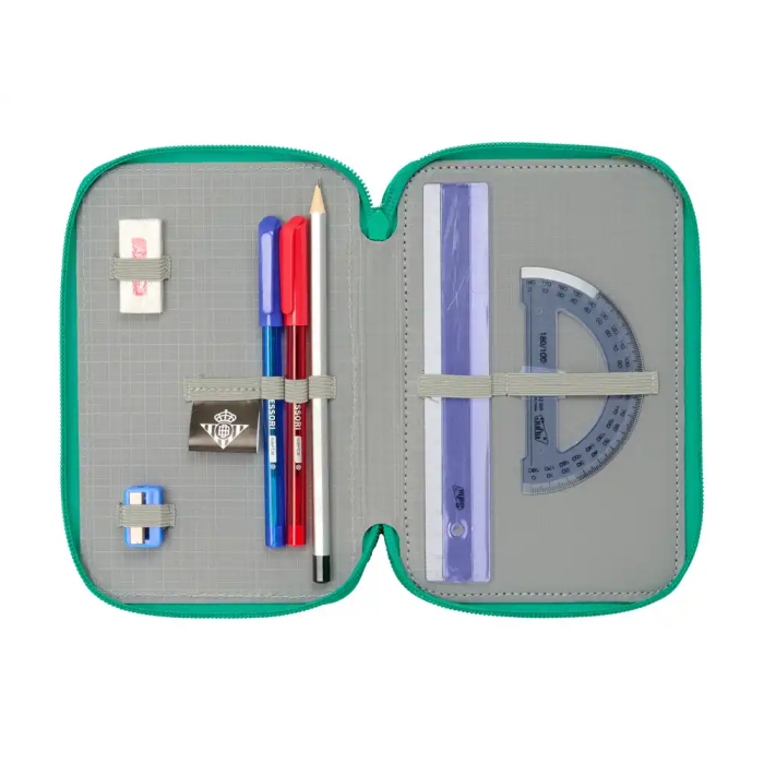 Safta Plumier Triple 37 Pcs Resistente Al Agua Real Betis Balompie 12,5x19,5x5,5 cm 3