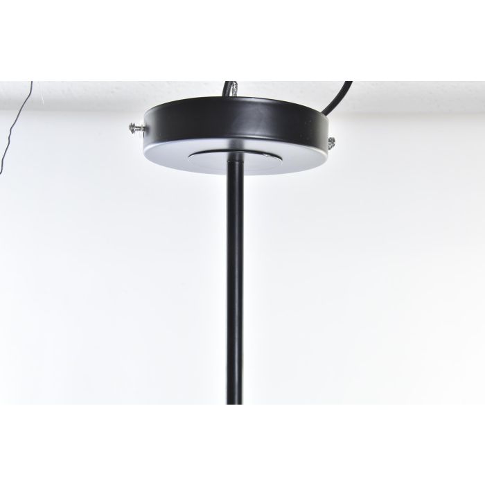 DKD Home Decor Lámpara de Techo Urban Metal y Cristal Negro Blanco 2 Bombillas E27 Largo 20cm Ancho 64cm Alto 120cm 3