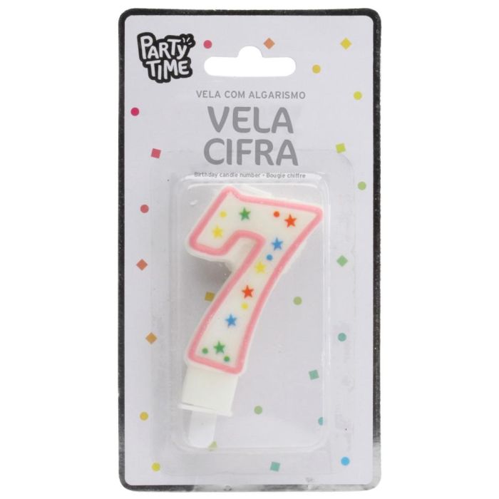 Vela Aniversario 7 Party Time 9,5 cm 1 Vela Aniversario 7 Party Time 9,5 cm 1