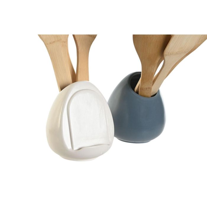 Bote Utensilios Basicos DKD Home Decor Azul Blanco 1 x 30 x 6 cm Set de 5 (2 Unidades) 1 Bote Utensilios Basicos DKD Home Decor Azul Blanco 1 x 30 x 6 cm Set de 5 (2 Unidades) 1