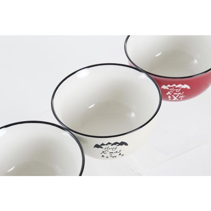 DKD Home Decor Bol Navidad Alpina Rojo Verde 13 x 7 x 13 cm (6 Unidades) 2