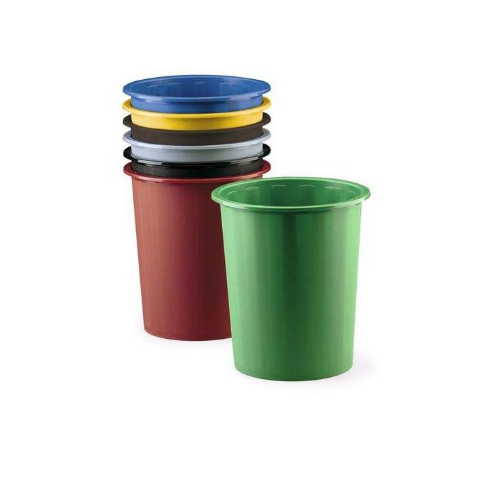 Faibo Papelera de plástico en polipropileno 310x280 mm cerrada 14 L serie 305 verde